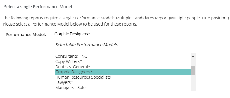 Select Performance Model