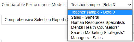 Performance Model options