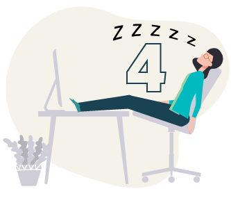 illustration of a lazy worker sleeping at her desk